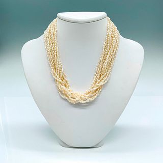 Elegant 14K Gold and Multi-Strand Pearl Necklace