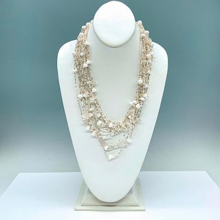 Stunning Multi-Strand Crystal Beaded Necklace