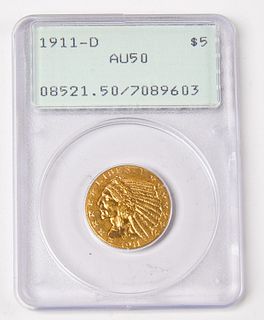 1911-D U.S. Indian Head Five Dollar Gold Coin