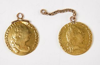 Two 1787 English Gold Coins With Pendant Hanger