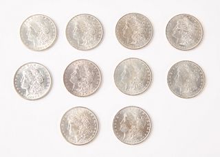 Ten 1883-O Silver Morgan Dollars