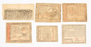 Six 18th Century Colonial Notes