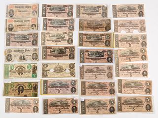 Twenty Nine Confederate Five Dollar Notes