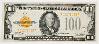 U.S. One Hundred Dollar Gold Certificate, 1928