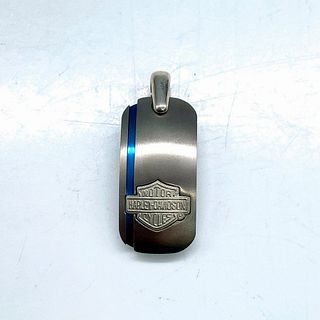 Harley Davidson Titanium with Blue Stripe Keychain