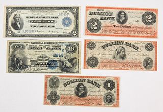Five U.S. National Currency Notes