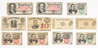 Twelve U.S. Fractional and Regional Currency