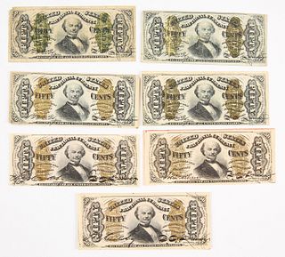 Seven U.S. Fifty Cent Fractional Notes