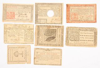 Eight 18th Century Colonial Notes