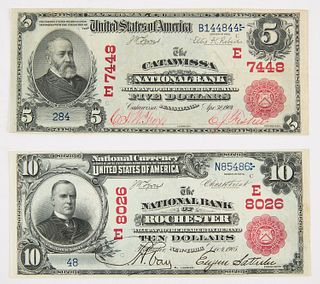 Two U.S. National Currency Bank Notes