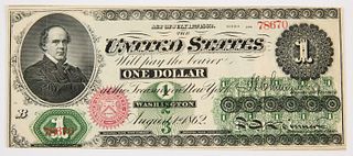 U.S. Large One Dollar Note 1862