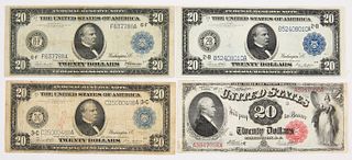 Four U.S. Twenty Dollar Notes