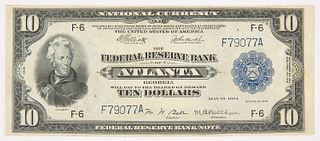 U.S. Atlanta 1914 Ten Dollar National Currency