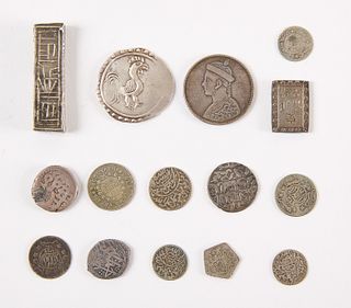 Fifteen Silver Coins, Various Asian Cultures