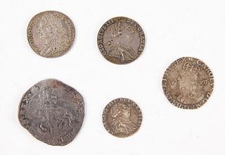 Five Early English Silver Coins