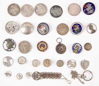 29 Silver Trade Dollars & Silver Coin Jewelry