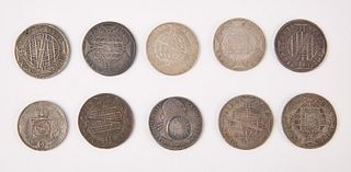 Ten Silver Brazilian Coins