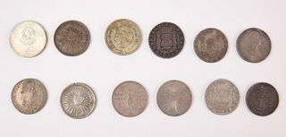 Twelve Mexican Silver Coins