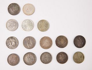 15 Silver Central America, Peru, Uruguay Coins