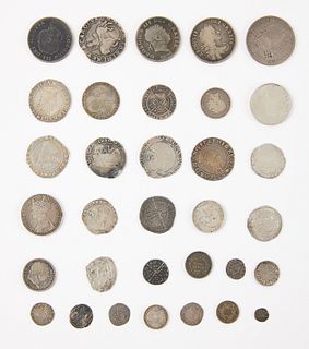 Thirty Three Early English Silver Coins