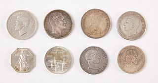 Eight Mixed World Silver Coins, New Zealand Crown