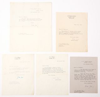 Autograph: Graham Green 5 Typed Letters Signed