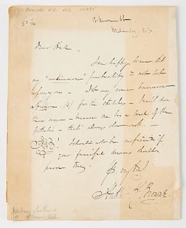 Autographs: ALS Hablot K. Brown (Dickens Artist)