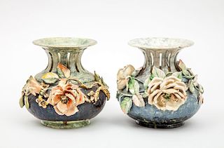 FAIENCE MANUFACTURING COMPANY GREENPOINT, NY PAIR OF VASES