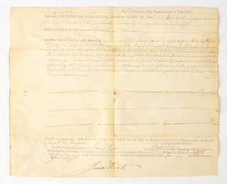 James Hood Virginia Governor - Property Deed, 1796