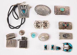 Eleven Native American Silver Items
