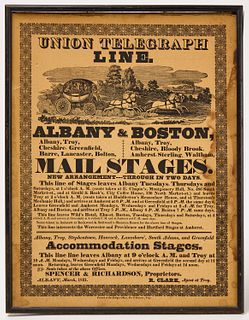 Rare Union Telegraph Stage Line Broadside