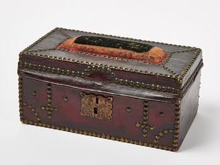 Leather Covered Sewing Box