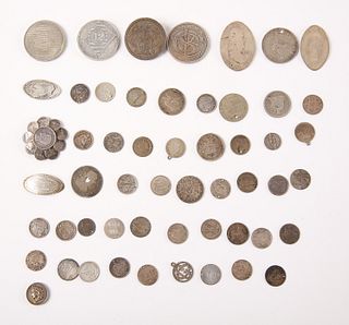 Fifty Four Silver Love Tokens, Coin Brooches, Souv