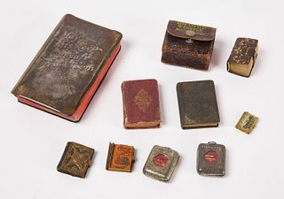 9 True Miniature Books; 1 Small WW II Bible