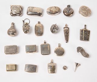 Group of 19 Miniature Silver Boxes