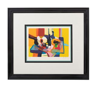 MARCEL MOULY 'STILL LIFE WITH GUITAR' LITHOGRAPH