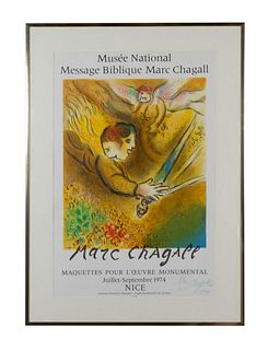 AFTER MARC CHAGALL MUSEE NATIONAL POSTER, SIGNED