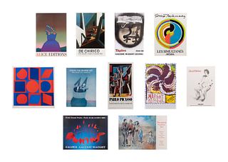 ELEVEN VARIOUS MODERN ART EXHIBITION POSTERS