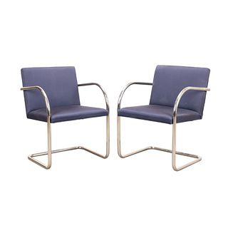 PR. MIES VAN DER ROHE FOR KNOLL BLUE BRNO CHAIRS