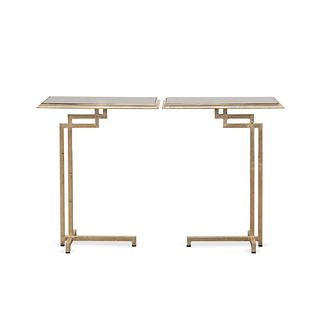 PR CHRISTOPHER GUY 'VOLTAIR' GLASS TOP SIDE TABLES