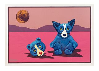 GEORGE RODRIGUE 'BLUE DOG & BLUE BEAR' SILKSCREEN