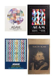FOUR YAACOV AGAM EXHIBITION POSTERS, 1980