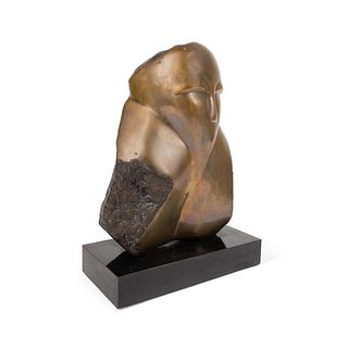 LARRY MOHR 'ABSTRACT BUST', SIGNED MODERN BRONZE