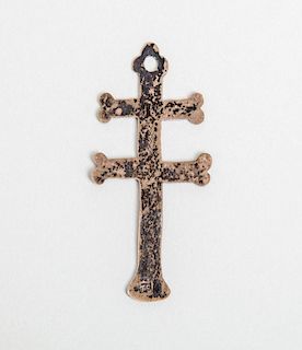 CANADIAN 'FIRST NATIONS PEOPLE' SILVER PENDANT DOUBLE-CROSS