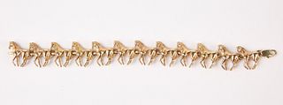 14K Rose Gold Horse Link Bracelet