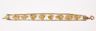 18K 'Gold Nugget' Bracelet, Rose Gold Clasp