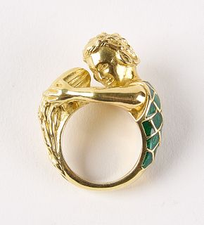 David Webb 18K Gold Figural Ring