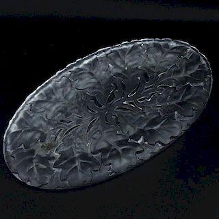 Lalique Crystal "Chene" Platter