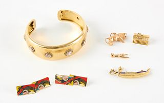 18K Gold BUCCELLATI Bracelet, Cufflinks & Four Charms