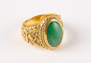 Asian Jade 24K Gold Ring